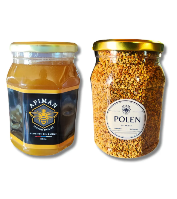 Polen de Abejas 500g + Miel Cruda 1 Kg Pack - Apiman